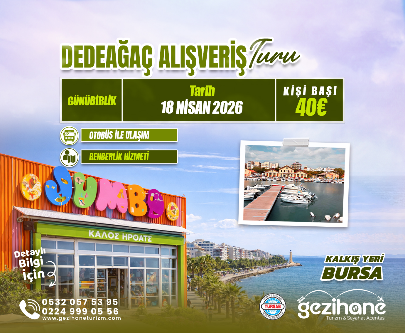 Günübirlik Dedeağaç Alışveriş Turu